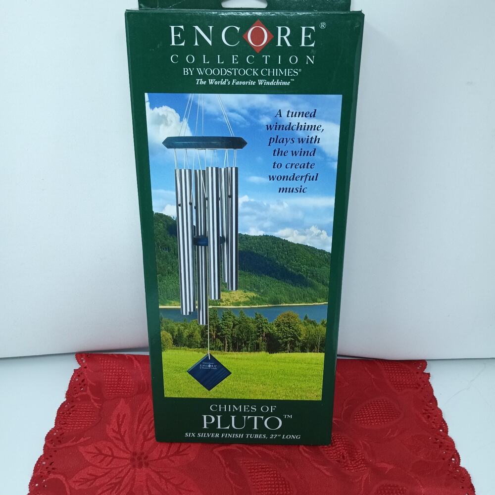 Woodstock Chimes Encore Chimes of Pluto Gray Precision-Tuned Wind Chime 27" New